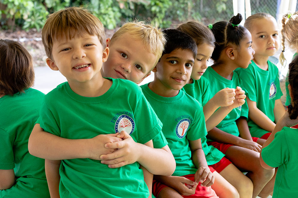 Happy young pupils at Providence Sports Day
