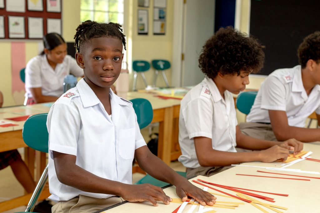 Secondary pupils in class