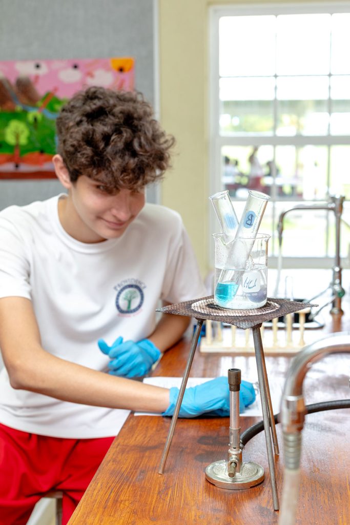 Young scientist at work